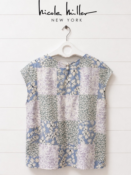 Nicole Miller Tops - NICOLE MILLER Patchwork Linen Top Size S
